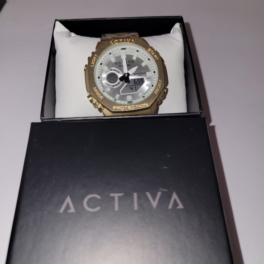 Activa Digital Unisex Gold Watch 45.5mm ACWM423-008